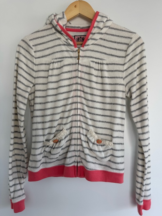 Juicy Couture Jackets & Blazers - Juicy couture striped vintage zip hooded jacket